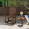 Patio Wood Rocking Chair With Pu Seat And Rubber Wood Frame-Brown